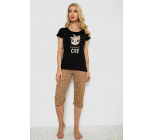 Женская пижама с принтом, цвет черный, 243R7122