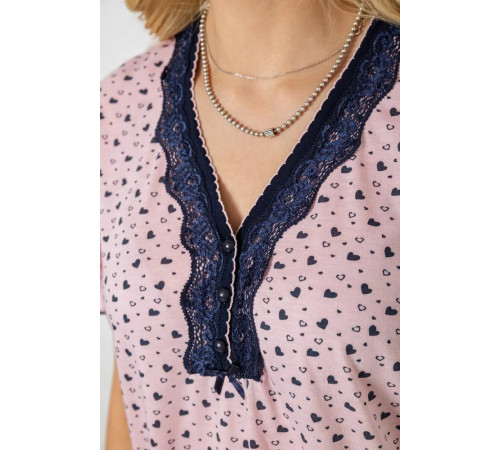 Піжама жіноча з принтом, колір рожевий, 243R6997