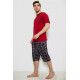 Піжама чоловіча з принтом, колір бордовий, 243R2006