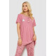 Піжама жіноча з принтом, колір пудровий, 243R7025