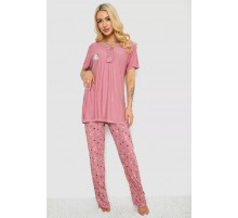 Женская пижама с принтом, цвет пудровый, 243R7025