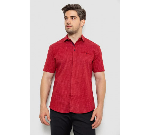 Сорочка чоловіча з принтом, колір бордовий, 214R7130