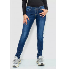 Джинси жіночі з потертостями, колір синій, 244RA602