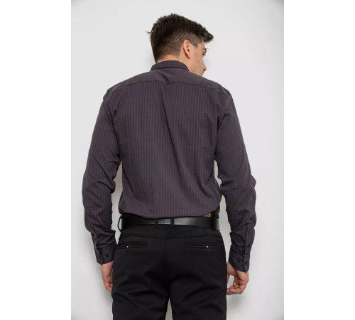 Сорочка чоловіча з довгим рукавом, колір коричневий, 214R840