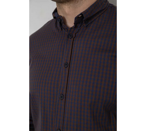 Сорочка чоловіча з довгим рукавом, колір коричневий, 214R840