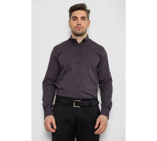 Сорочка чоловіча з довгим рукавом, колір коричневий, 214R840