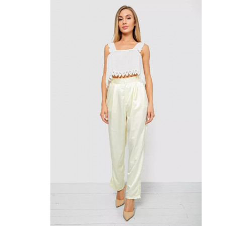 Штани жіночі літні ошатні, колір світло-жовтий, 244R351