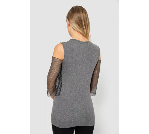 Повседневная женская однотонная футболка, цвет серый, 247R027