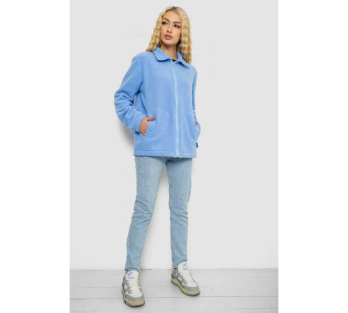 Кофта женская флисовая на молнии, цвет голубой, 102R5278