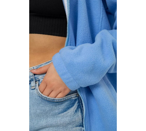 Кофта женская флисовая на молнии, цвет голубой, 102R5278