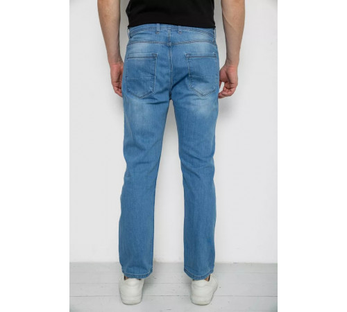 Джинси чоловічі з потертостями, колір блакитний, 247R736