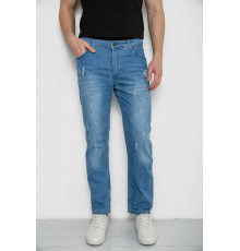 Джинси чоловічі з потертостями, колір блакитний, 247R736