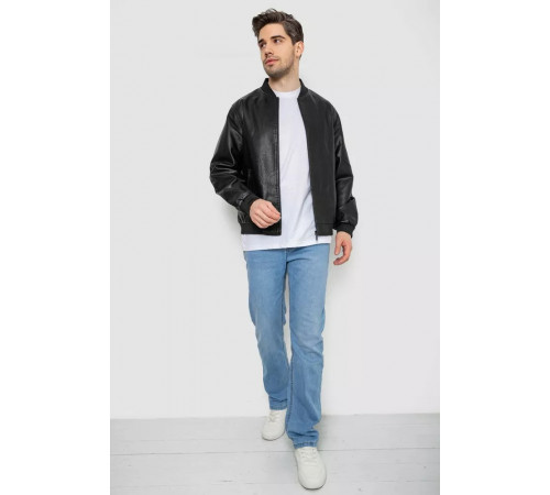 Куртка чоловіча шкіряна, колір чорний, 244R718-5