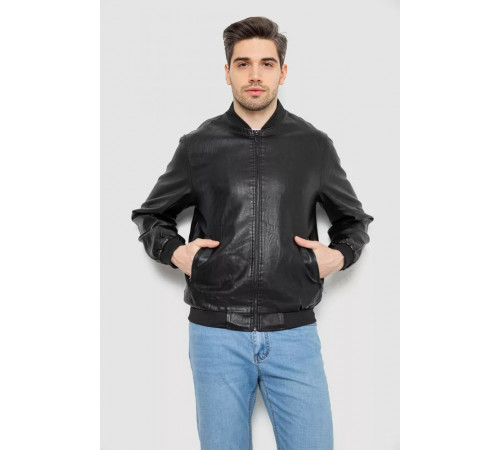 Куртка чоловіча шкіряна, колір чорний, 244R718-5