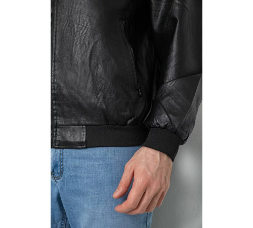 Куртка чоловіча шкіряна, колір чорний, 244R718-5
