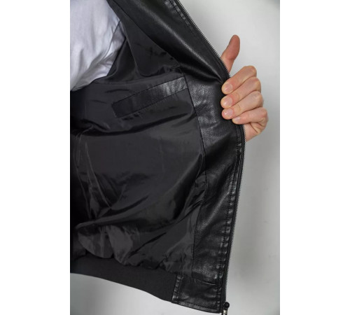 Куртка чоловіча шкіряна, колір чорний, 244R718-5