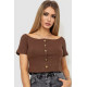 Топ жіночий однотонний, колір коричневий, 244R087