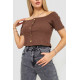 Топ жіночий однотонний, колір коричневий, 244R087