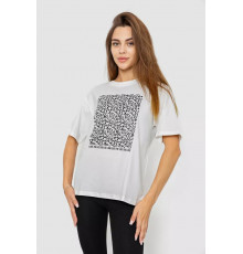 Женская футболка с принтом, цвет молочный, 102R5258