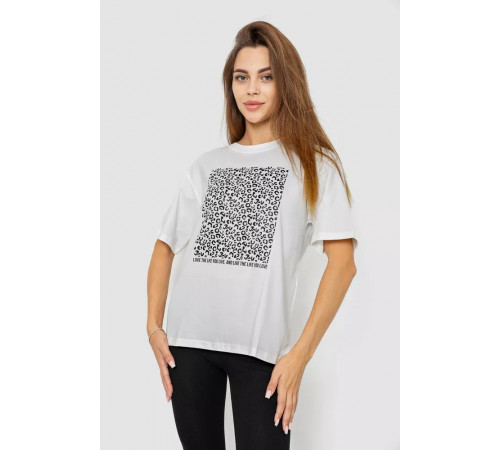 Футболка жіноча з принтом, колір молочний, 102R5258