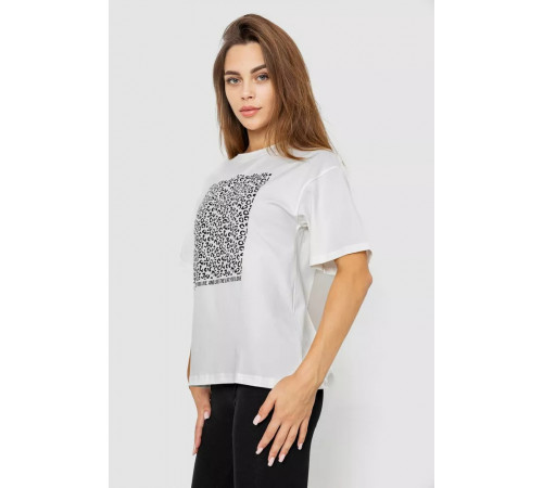 Футболка жіноча з принтом, колір молочний, 102R5258