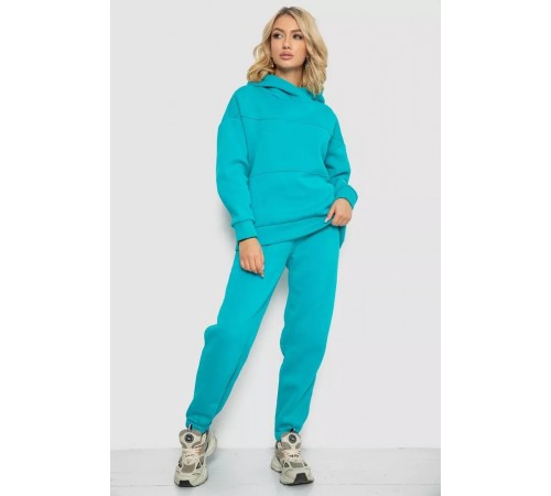 Спортивный женский костюм на флисе, цвет бирюзовый, 247R10765 Спортивный женский костюм на флисе, цвет бирюзовый, 247R10765