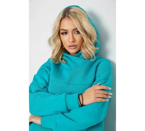 Спортивный женский костюм на флисе, цвет бирюзовый, 247R10765 Спортивный женский костюм на флисе, цвет бирюзовый, 247R10765