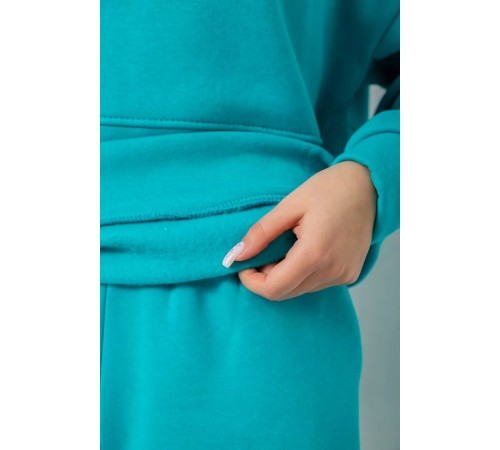 Спортивный женский костюм на флисе, цвет бирюзовый, 247R10765 Спортивный женский костюм на флисе, цвет бирюзовый, 247R10765