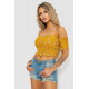 Топ жіночий з квітковим принтом, колір гірчичний, 244R300