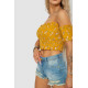 Топ жіночий з квітковим принтом, колір гірчичний, 244R300