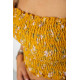 Топ жіночий з квітковим принтом, колір гірчичний, 244R300