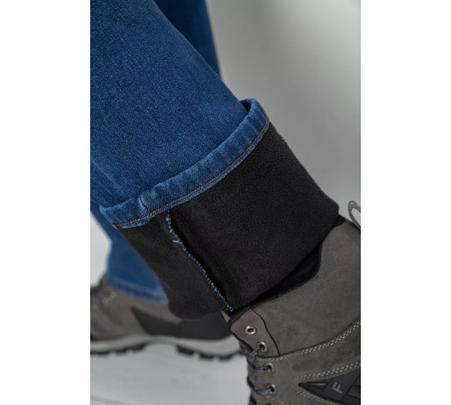 Джинсы мужские на флисе, цвет синий, 254R2408.