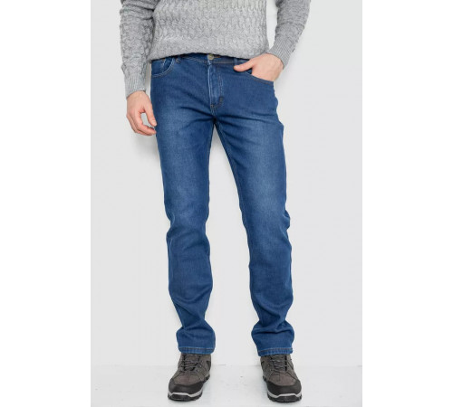 Джинсы мужские на флисе, цвет синий, 254R2408.