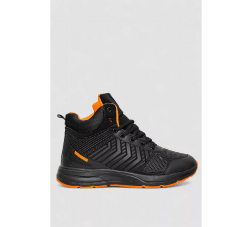 Ботинки мужские на меху 244R981, цвет черно-оранжевый, 244R1037