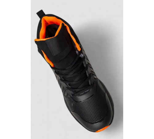 Ботинки мужские на меху 244R981, цвет черно-оранжевый, 244R1037