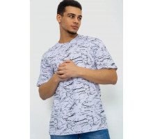 Мужская футболка с принтом, цвет бело-черный, 219R020