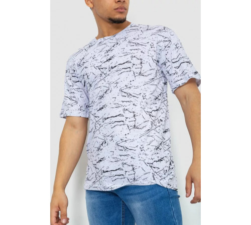 Мужская футболка с принтом, цвет бело-черный, 219R020