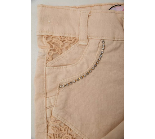 Шорти джинсові для дівчинки, колір бежевий, 247R10033