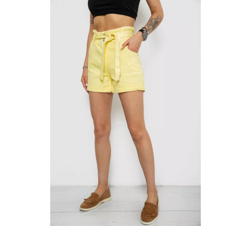 Джинсовые шорты женские, цвет желтый, 182R1468