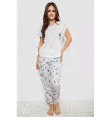 Женская пижама с принтом, цвет белый, 243R6013-P7