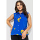 Блуза без рукавов с принтом, цвет синий, 102R068-6.