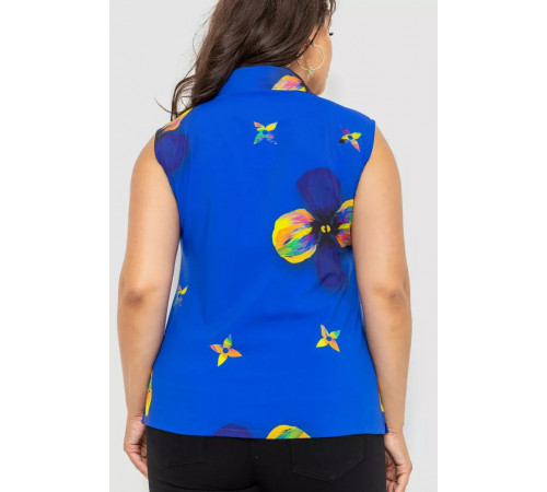 Блуза без рукавов с принтом, цвет синий, 102R068-6.