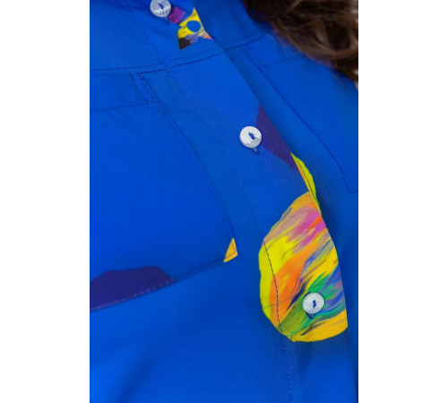 Блуза без рукавов с принтом, цвет синий, 102R068-6.