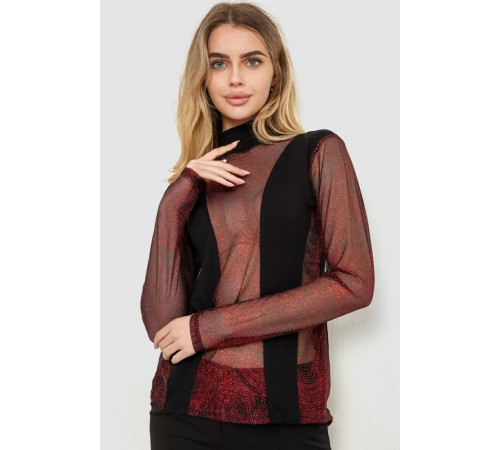 Гольф женский нарядный, цвет черно-красный, 186R109.