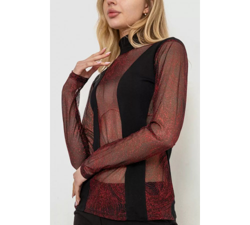 Гольф женский нарядный, цвет черно-красный, 186R109.