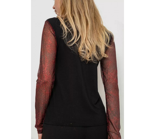 Гольф женский нарядный, цвет черно-красный, 186R109.