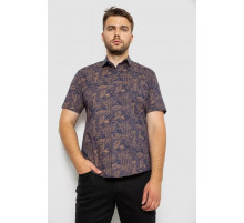 Сорочка чоловіча з принтом, колір темно-синій, 214R7331