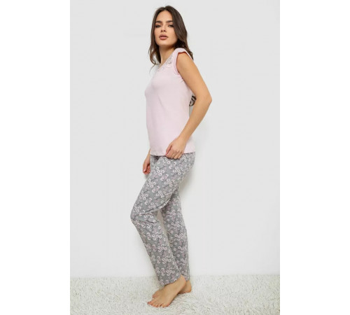 Женская пижама с принтом, цвет розовый, 243R1484-004.