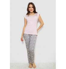Жіноча піжама з принтом, колір рожевий, 243R1484-004