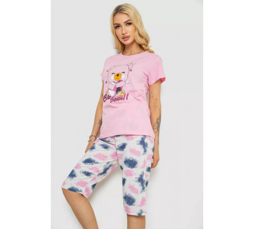 Піжама жіноча, колір рожевий, 243R50565